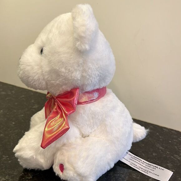 Animal Adventure 2022 Polar Bear with pink Bow. Pink Paws. Size 8” - Picture 3 of 7